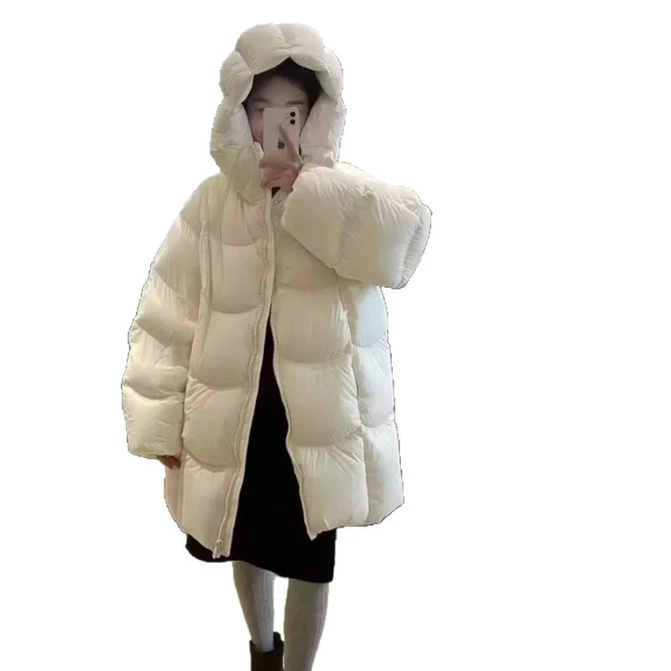 中长款服中长款茧型简约连帽花苞宽松2025年小众炸街入冬漂亮衣服