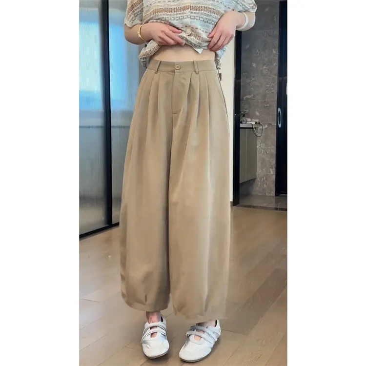 艾塔莉百搭时尚休闲裤夏季新款时尚阔腿裤梨型身材遮肉显高小个子