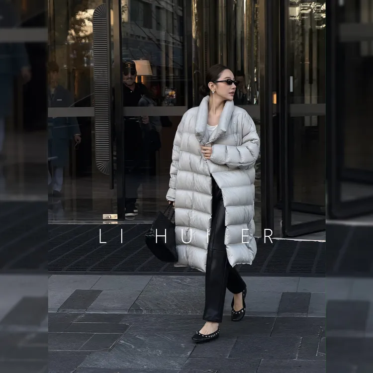 LiHuiEr李慧儿【无尽尔尔】2025冬保暖95白鹅绒长款羽绒服AZ952019