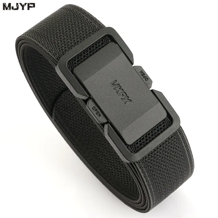 合金休闲窄款直穿战术腰带男尼龙帆布自动快拆扣户外弹力松紧皮带