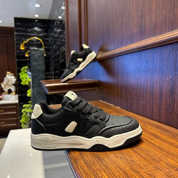 【文麒潮鞋】秋冬新款男鞋皮面韩版拼色百搭舒适潮流简约男士休闲鞋