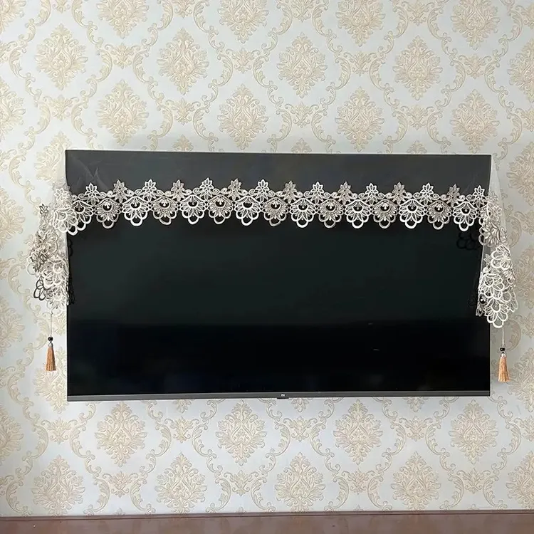 新款电视机蕾丝防尘盖防尘罩曲面电视不取挂式欧式壁挂式挂盖巾罩