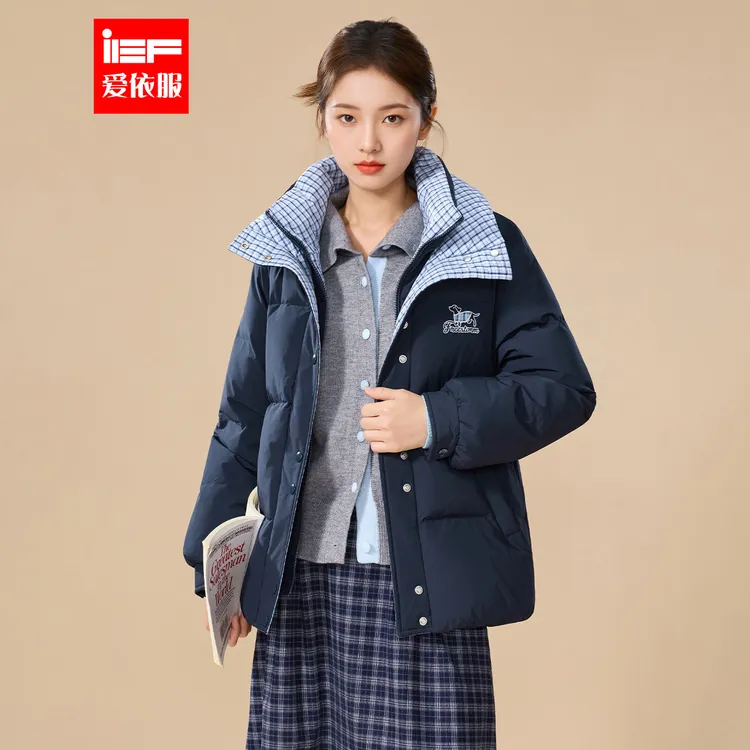 IEF/爱依服2025冬季新款韩版时尚小众设计感白鸭绒保暖羽绒外套
