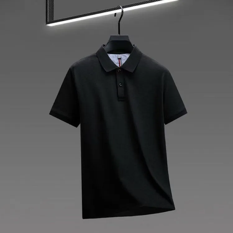 夏季Polo衫运动百搭男士修身短袖黑色polo衫男装翻领休闲