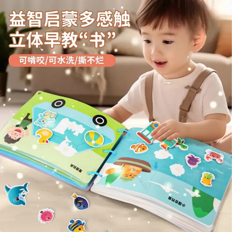 【安静手撕书】//宝宝手撕书粘贴书撕撕书婴儿早教安静书魔术贴启蒙商品图