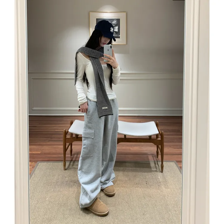 孙恩盛【主推神裤】 韩系秋冬巨重工加绒加厚工装男女休闲卫裤