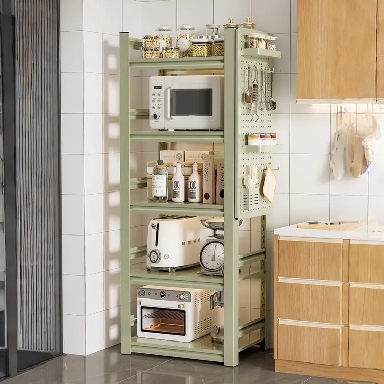 抢！【捡漏】家用厨房落地多层置物架收纳微波炉烤箱锅架防锈多功能