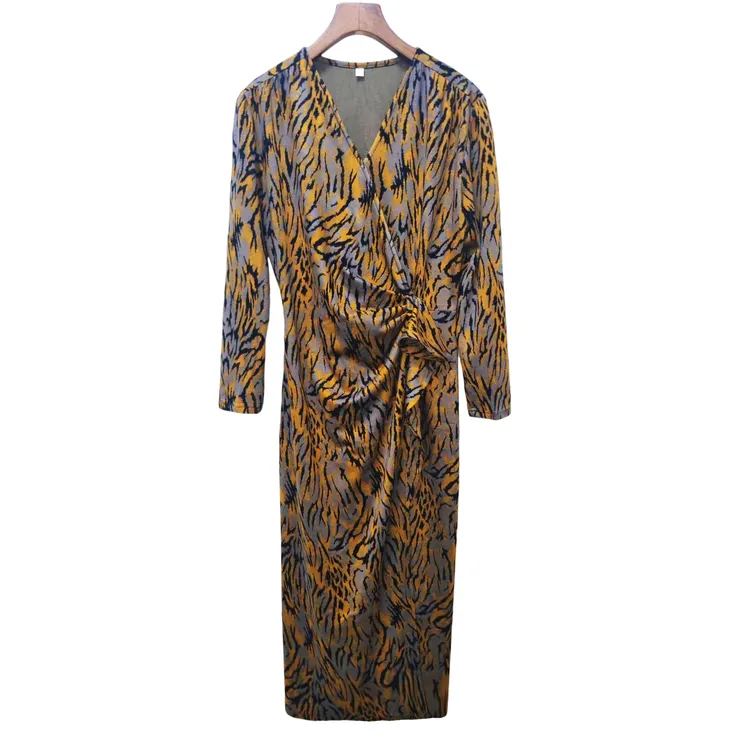 【高端定制】高贵轻奢优雅秋冬长袖连衣裙气质宴会百搭时尚中长裙