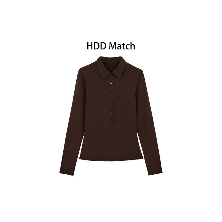 HDD- "帅气利落" 秋冬女款显瘦修身polo打底上衣T恤 Y9645  