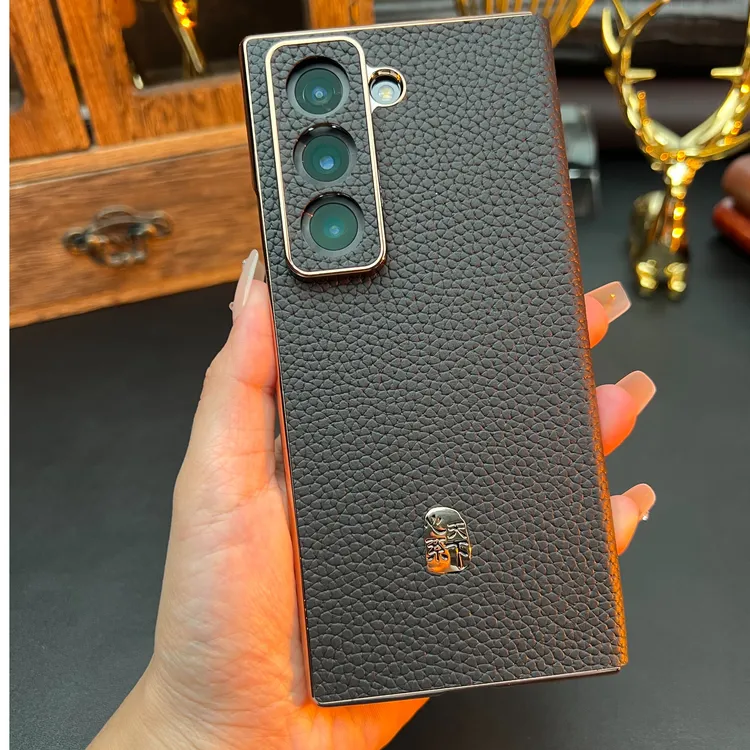 莎浩【顺丰】适用于三星W25手机壳W24真皮翻盖全包Fold7/6防摔w23壳