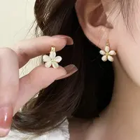 铜合金耳饰 【双面小花】耳扣两戴高端韩系极简耳钉 A31