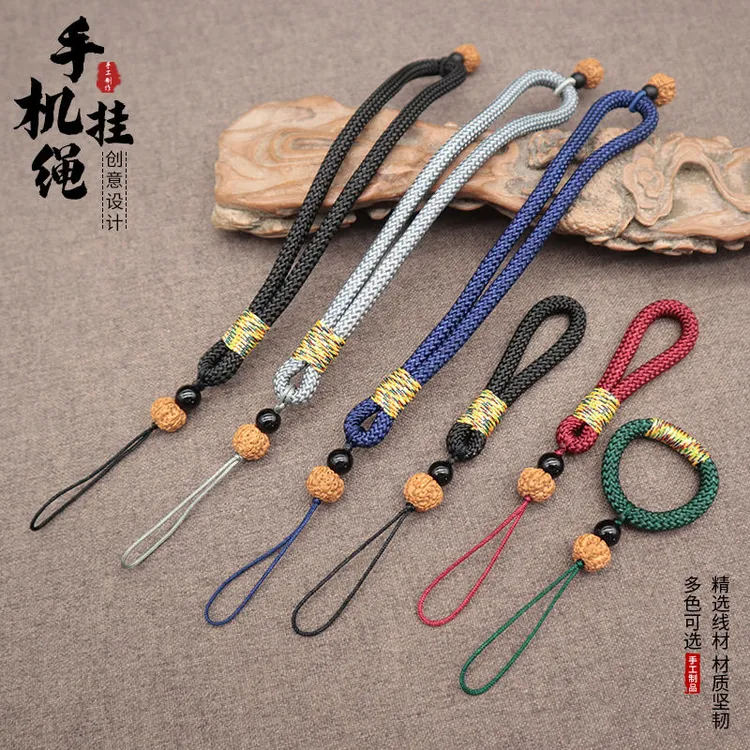 【店铺热销】国潮风手机挂绳指环扣短绳手工编织加粗坚固结实项链