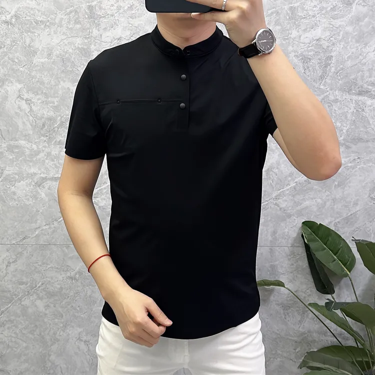 素色短袖t恤夏季无痕醋酸净版时尚流行简约速干无痕透气户外打底