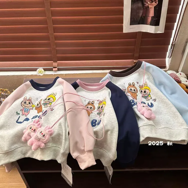 儿童春季新款卫衣男童圆领卫衣上衣韩版圆领卫衣撞色