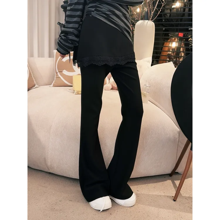 GUIDI GUDI【屁帘裤】黄加蓝高腰时尚百搭垂感休闲裤 K9510559H