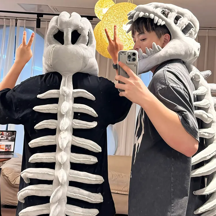 中华恐龙骨架头套儿童外骨骼搞怪玩偶帽子鹿晗同款生日礼物送女生
