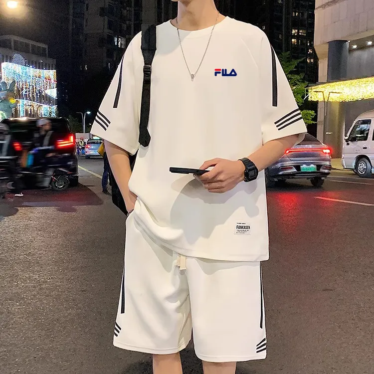 裴乐一折专区丨清仓丨夏季男士T恤短袖休闲短裤冰丝透气运动套装