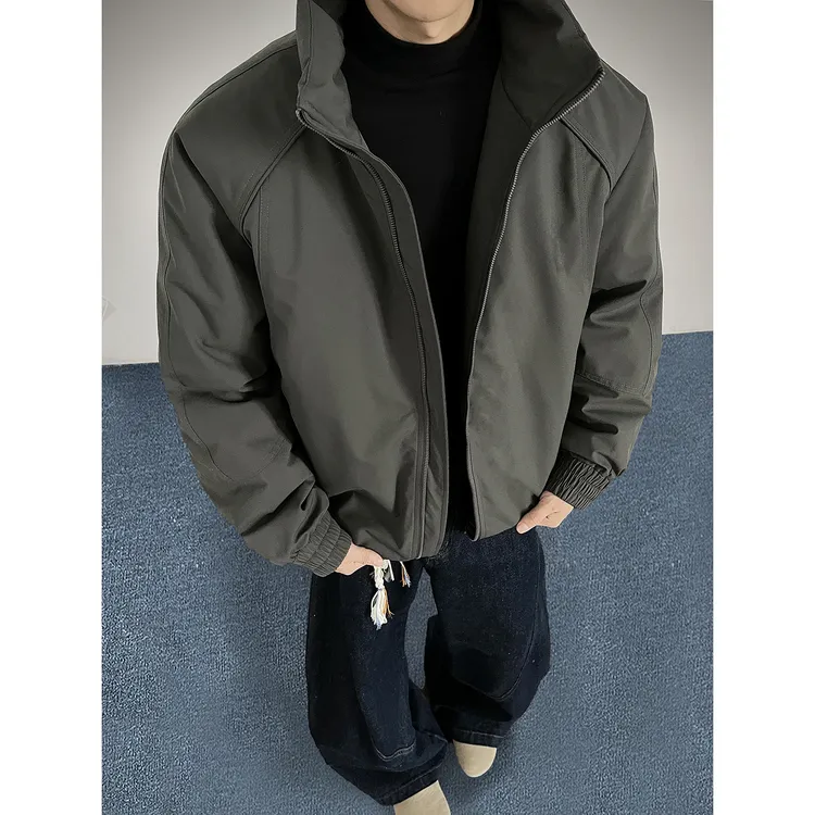 军绿色三防飞行员夹克棉服男冬美式痞帅保暖立领外套解构拼接棉衣