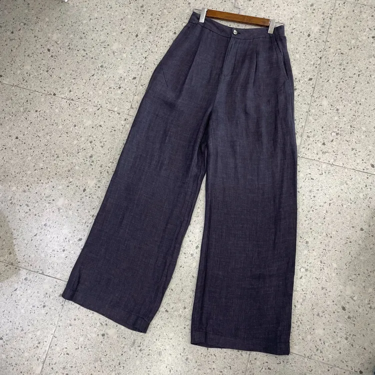 雨露麻阔腿裤长裤简约百搭友情提示拍前联系客服谢谢宽松蓝色裤子