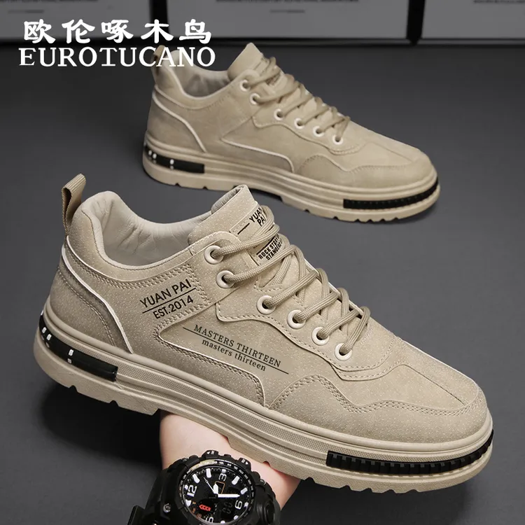 欧伦啄木鸟EUROTUCANO男鞋百搭休闲板鞋子男款防滑耐磨劳保工装鞋