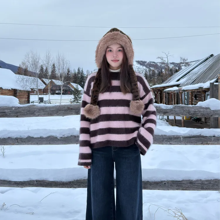 海岸线/重生 兔毛圆领毛衣加绒打底洋气基础款百搭 Co&Sheng