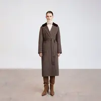 【可可专属】QIQIFUR 水貂领口饰边羊毛羊绒呢大衣