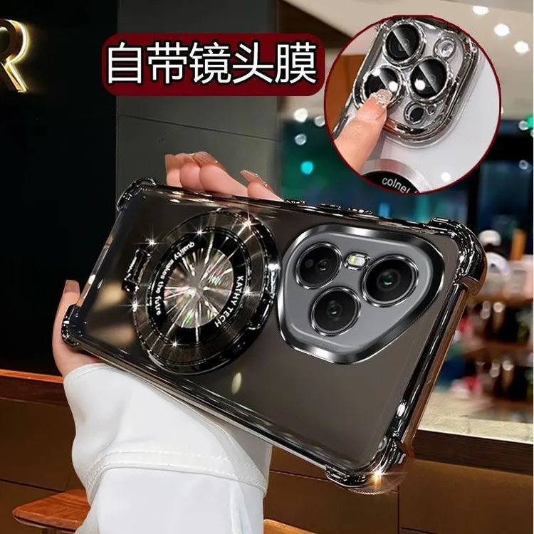 气囊防摔荣耀400Pro手机壳DNPAN00高质量全包镜头唱片磁吸支架简