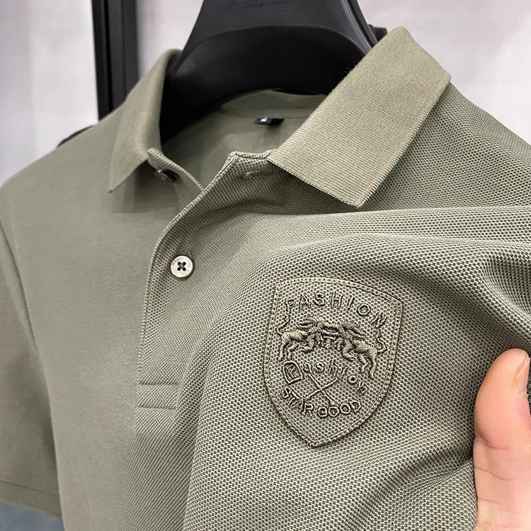 in cotton sea 纯棉质感短袖T恤男士夏季质感简约纯色休闲POLO衫