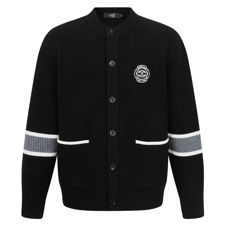 Cavalli Class25秋冬 毛衣男长袖针织撞色纽扣开衫 CFC245