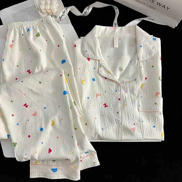 短袖吸汗睡衣夏天女夏季薄款新款长裤甜美云朵可外穿家居服套装