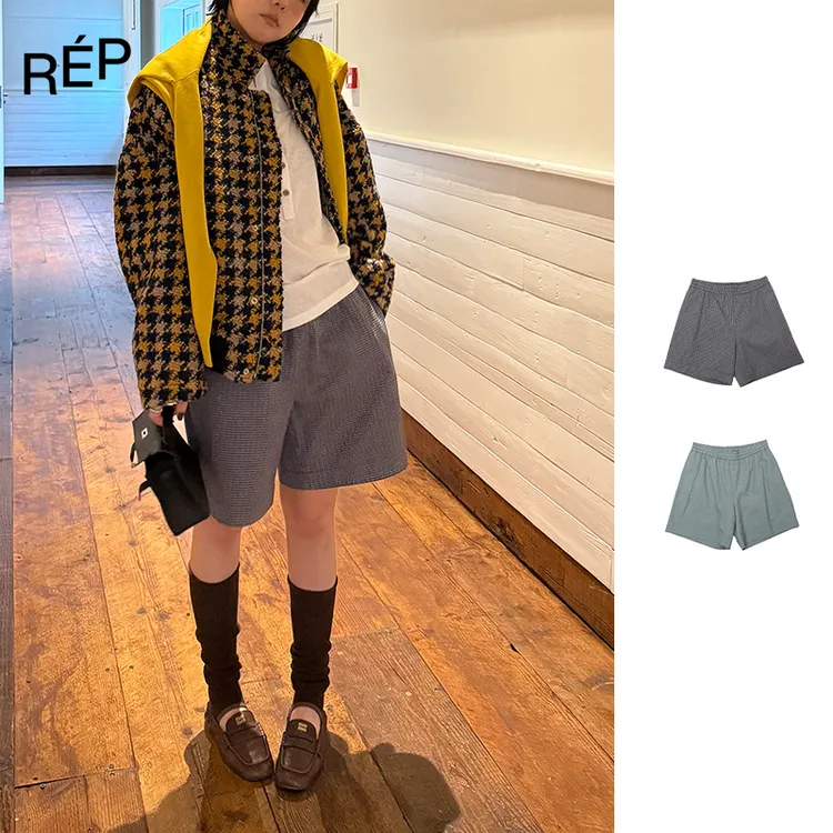 【5折】Aether haze设计师品牌绿/灰色宽松休闲短裤（特价NO退换）