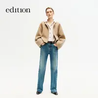 【商场同款】edition2025冬季新款复古骆驼绒牛仔裤#EBE4JEN021