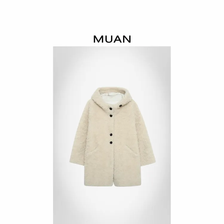 木岸MUAN:《百利甜连帽外套》定制100羊毛1200克大衣外套D-YJ2-2401