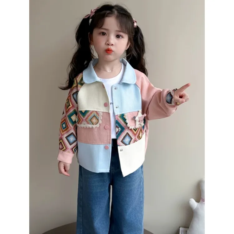 女童外套春秋款儿童韩版洋气宝宝休闲夹克衫2025新款女孩秋装上衣