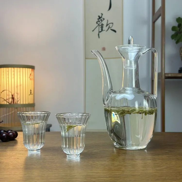 耐高温泡茶壶玻璃贵妃壶宋代绿茶专用壶仿宋执壶中式茶具泡茶器