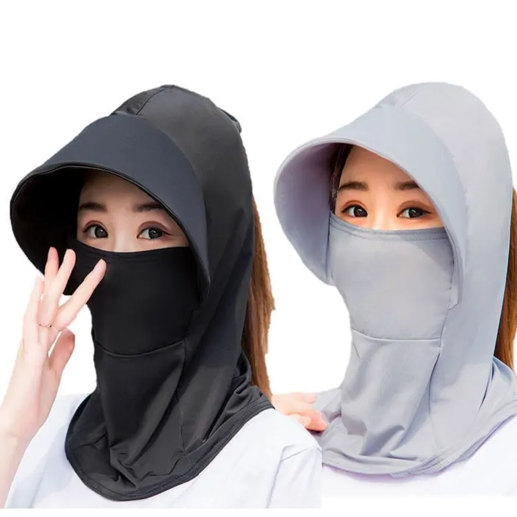 帽子夏天夏季女防晒遮阳帽冰丝材质骑行防尘防晒女太阳帽围脖护颈