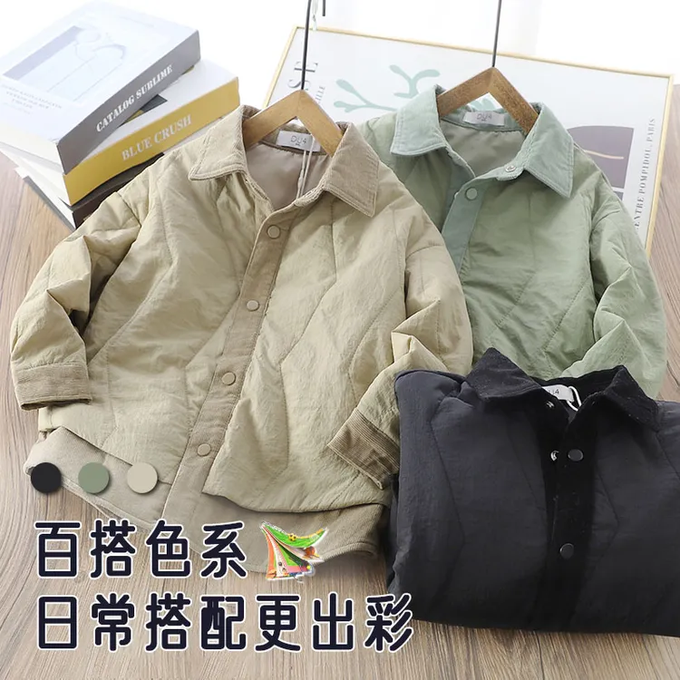 DU4校服神器秋款童装4w89棉衬衣儿童中大童休闲长袖男童棉外套