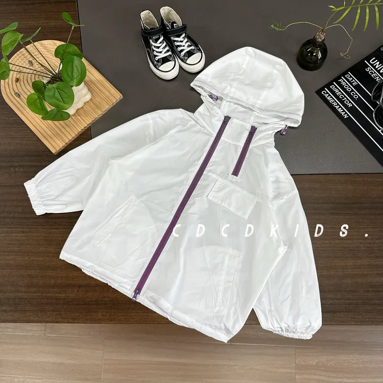 川度2569儿童简约休闲百搭夏季防晒衣男女童防晒外套韩版透气上衣