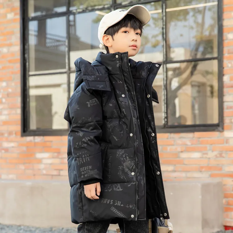 巴拉童年2026新款儿童羽绒服中大男童韩版洋气中长款冬季极寒