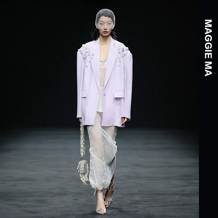 MAGGIE MA马婧设计师气质优雅西装无袖亮片套装裙151C/146S/172B