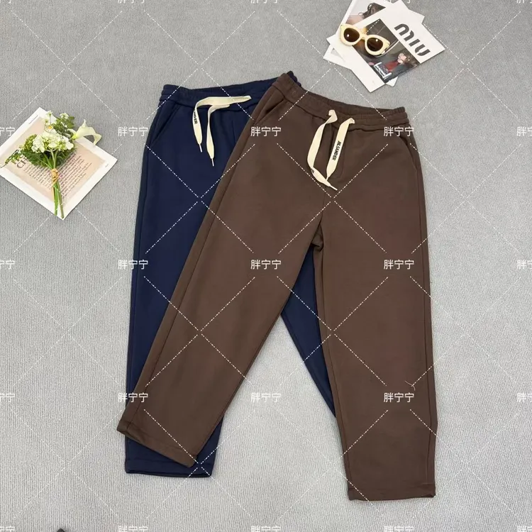“小章鱼老爹裤”刺绣加奥利绒老爹裤（休闲裤裤长99左右）卡码拍小