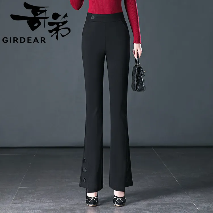 正品哥l弟时尚高腰微喇牛仔裤女2025年秋冬新款修身显瘦微喇裤子l