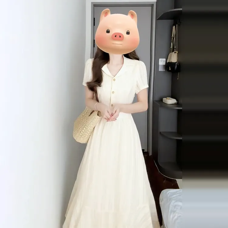 白色初恋连衣裙子夏季2025新款女装独特漂亮绝美白月光长裙5405