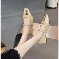 W218-52配裙子浅口2025新款方头单鞋女适合脚胖宽的单鞋玛丽珍