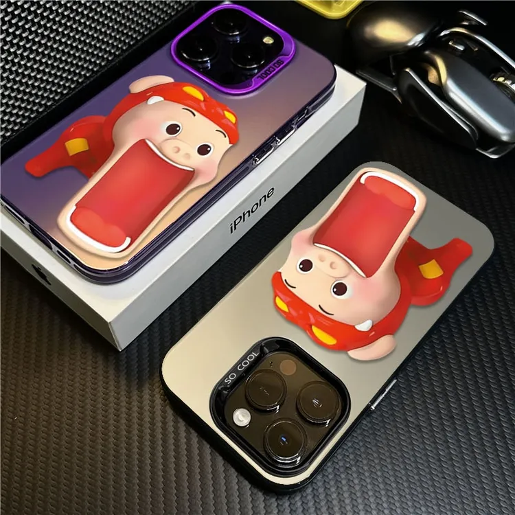 惊讶猪猪侠适用苹果16promax手机壳iPhone15创意14保护套17新款12
