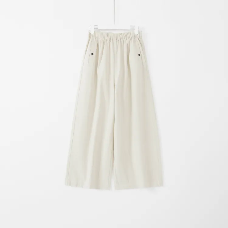 几里与麻 松紧腰宽松直筒双纽扣拖地裤 裤长100 2100948