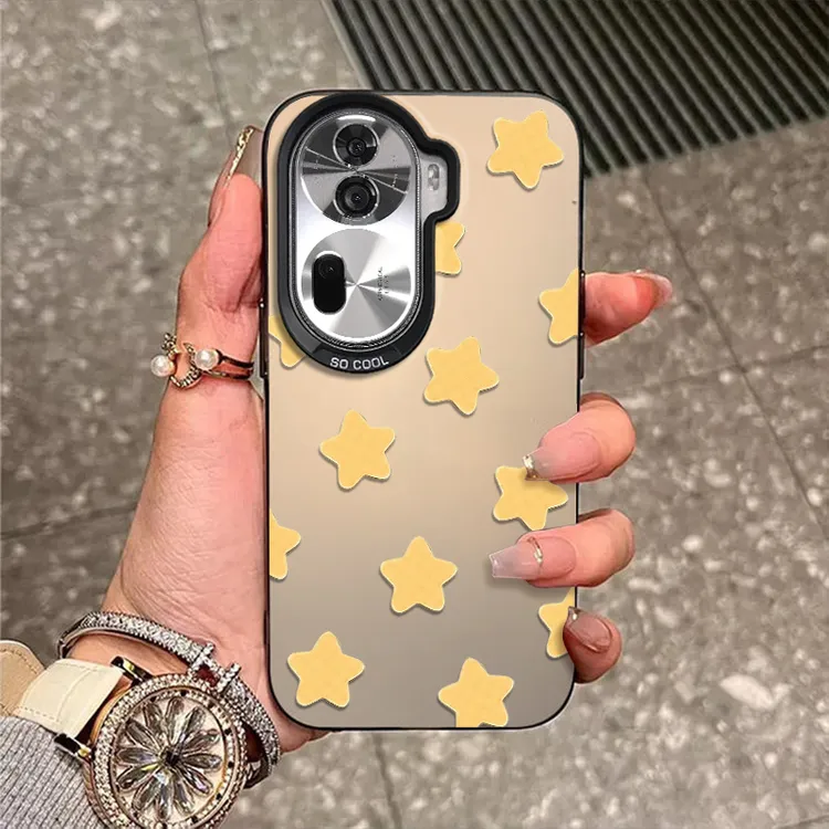 格纹星星适用OPPOReno14手机壳13新款12保护套11外壳彩银10防摔9