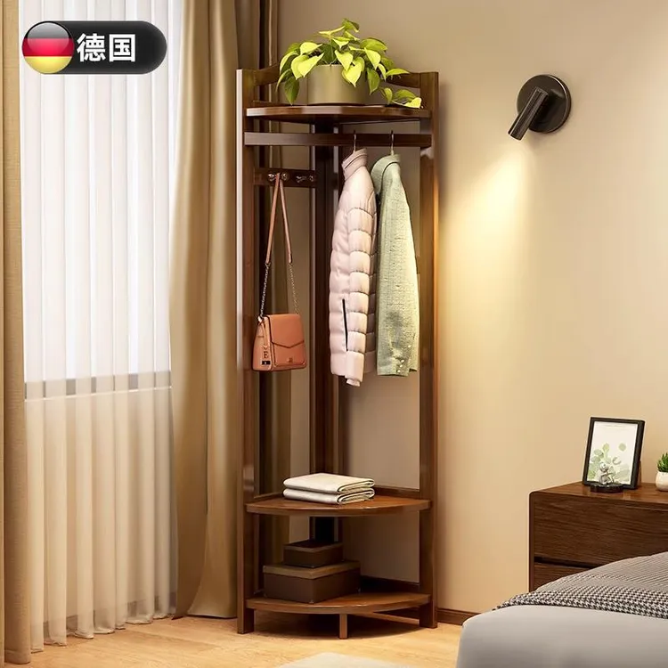 【德国品质】新款实用挂转角衣帽架落地家用室内新款立式三角挂衣架