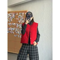 PH《方糖马甲》菱形格双面穿撞色绒嘟嘟时尚百搭休闲马甲外套PH2615