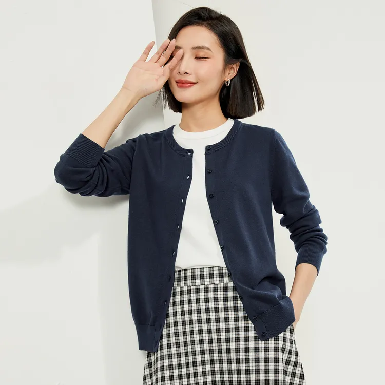 佐丹奴针织衫女装秋冬纯色休闲百搭显瘦针织开衫长袖上衣05350615